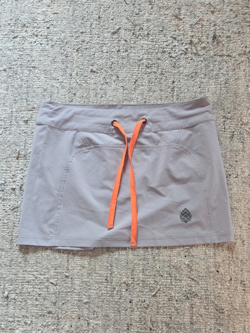 Stio Gray Mini Skirt with Orange Drawstring